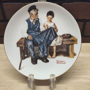 Norman Rockwell The Lighthouse Keeper's Daughter plate 1982 gold trim 6 inch art